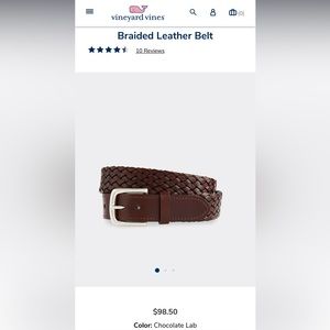 Vineyard Vines Braided Leather Belt